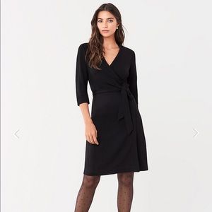 DVF BLack mid length wrap dress